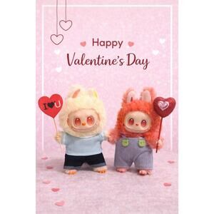 Labubu Valentine Lovers Couple – Cute Dressed Collectible Figures